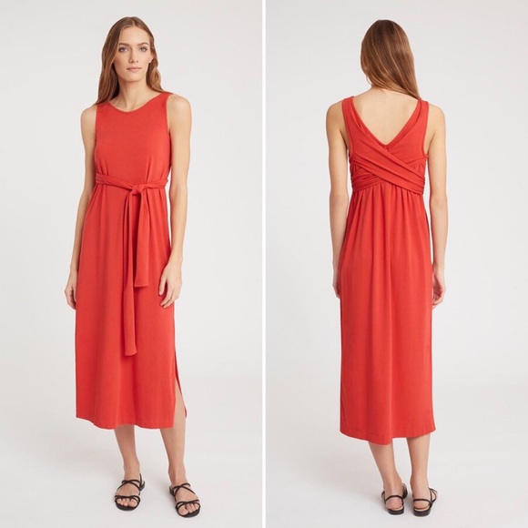 Cuyana Wrap Maxi Dress in Blood Orange Size M - Picture 1 of 10